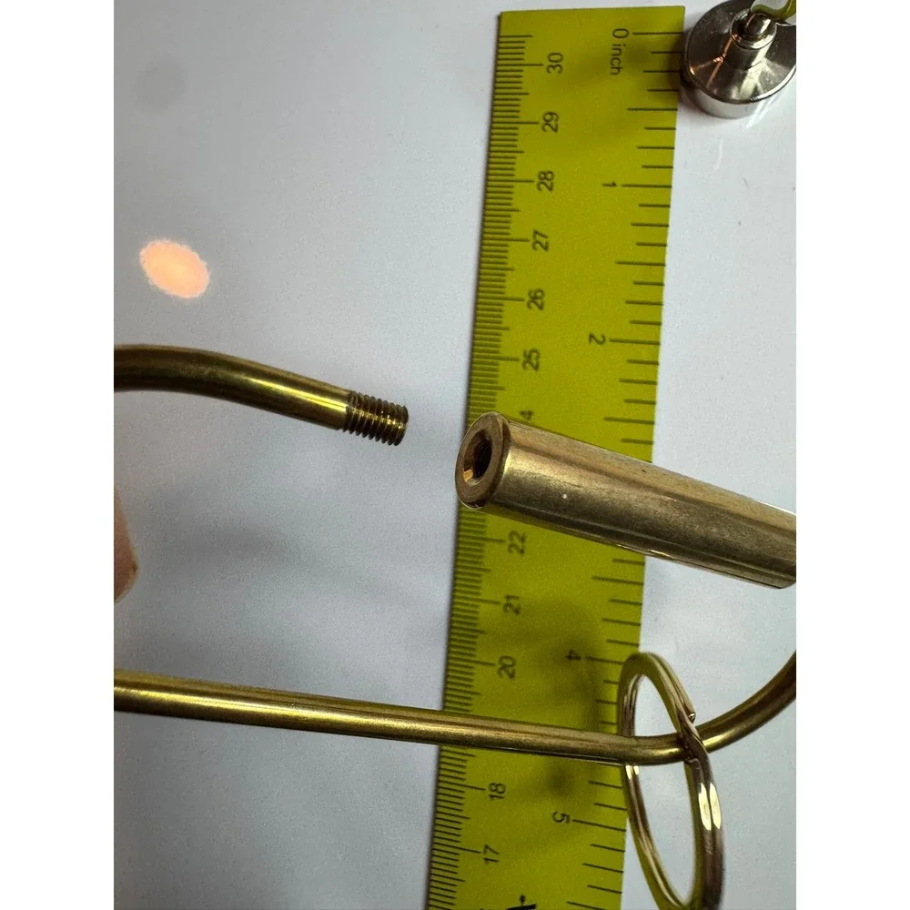 Birdie‎ Brass Carabiner Keychain Gold Tone Oval Screw Lock Key Ring Accessory